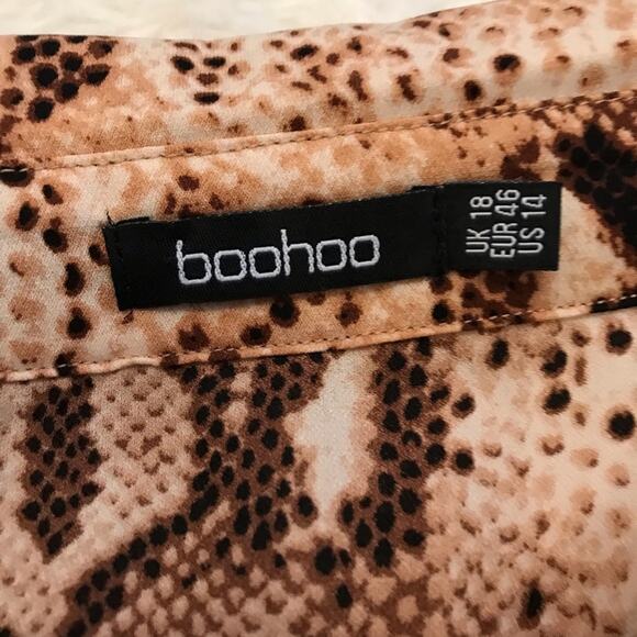 Boohoo Animal Print Tunic Top - Size 14 - Picture 4 of 7